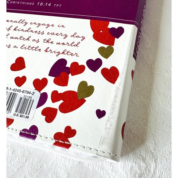 2024 365 Days of Kindness Faux Zippered Leather Cover Heart Design Motivational - Picture 8 of 10